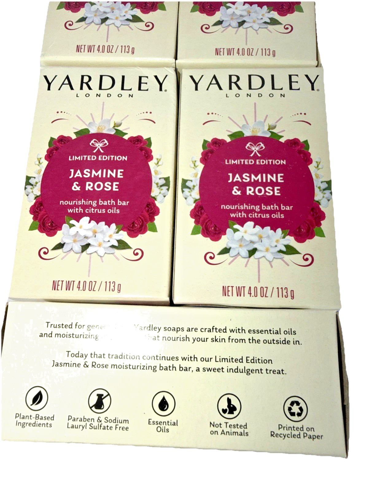 (10}Yardley London Limited Edition Jasmine & Rose Bath Bar Soap 4.0 oz