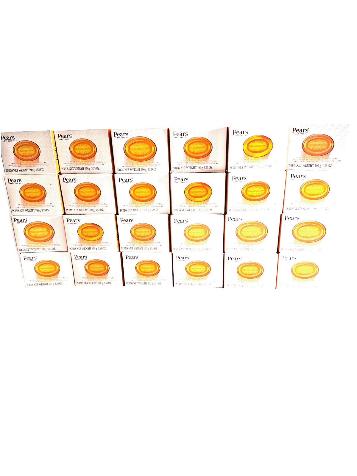Pears Transparent Natural Glycerin Bar Soap Gentle & Hypoallergenic 3.53 24 Bars