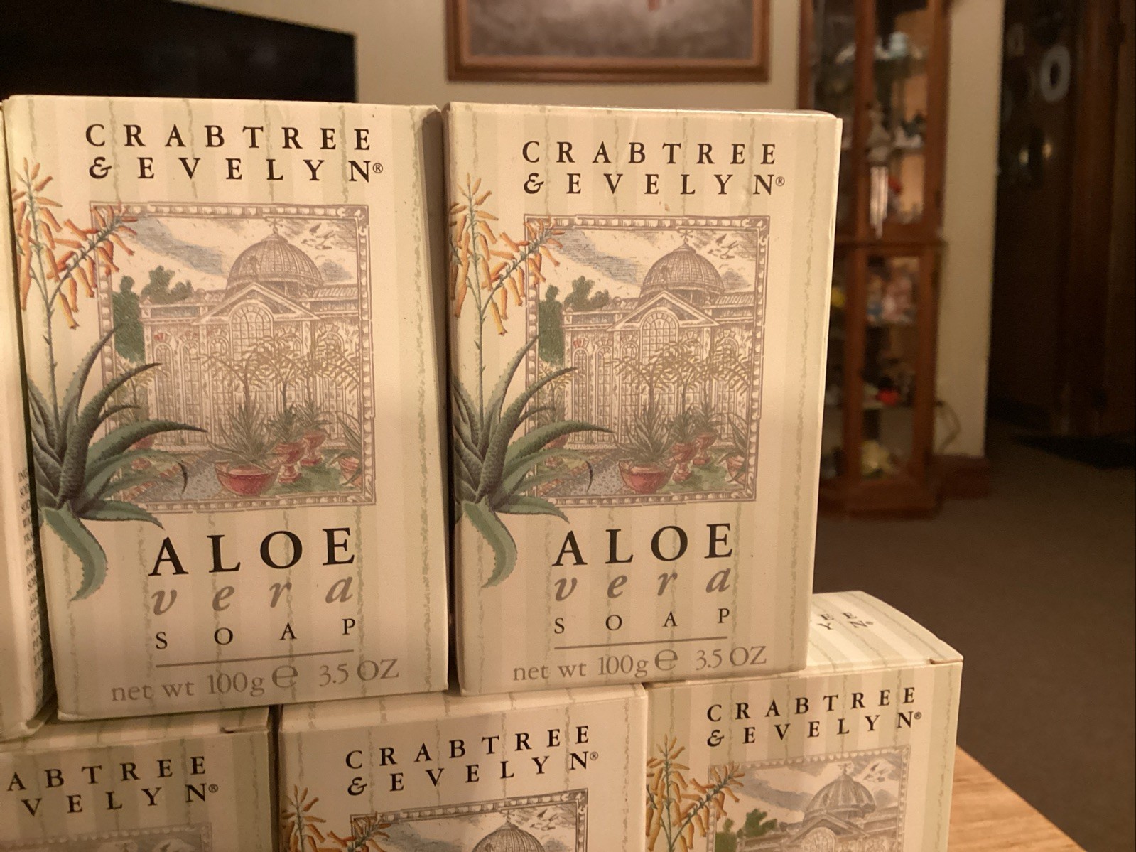 NEW lot Of 7 Crabtree & Evelyn Vintage Aloe Vera Soap 1.4 oz / 40g FREE SHIPPING