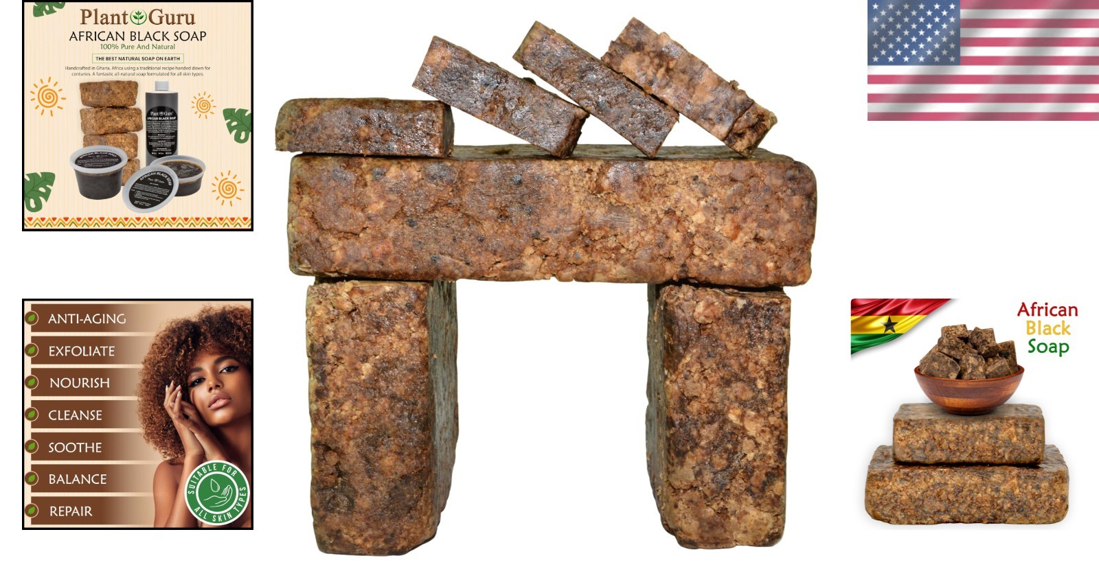 Natural African Black Soap for Pimples & Blackheads