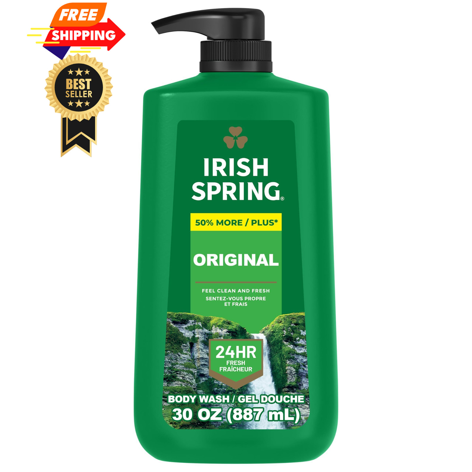 Irish Spring Original Moisturizing Body Wash 30 Ounce (Pack of 1),