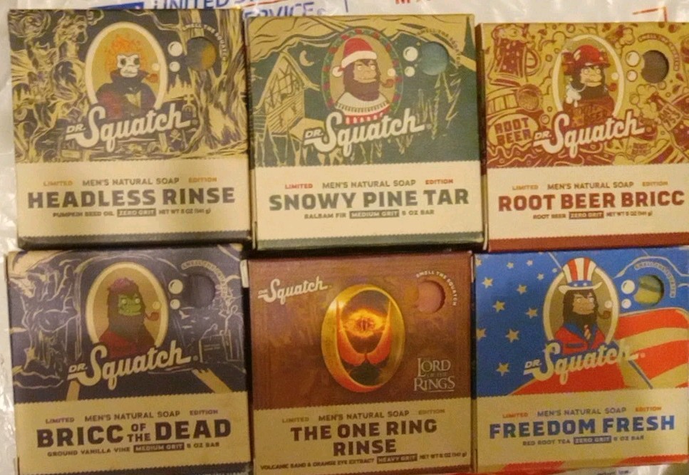 Dr. Squatch Lot of Six Limited Edition Briccs: One Ring Rinse, Headless, BOTD +