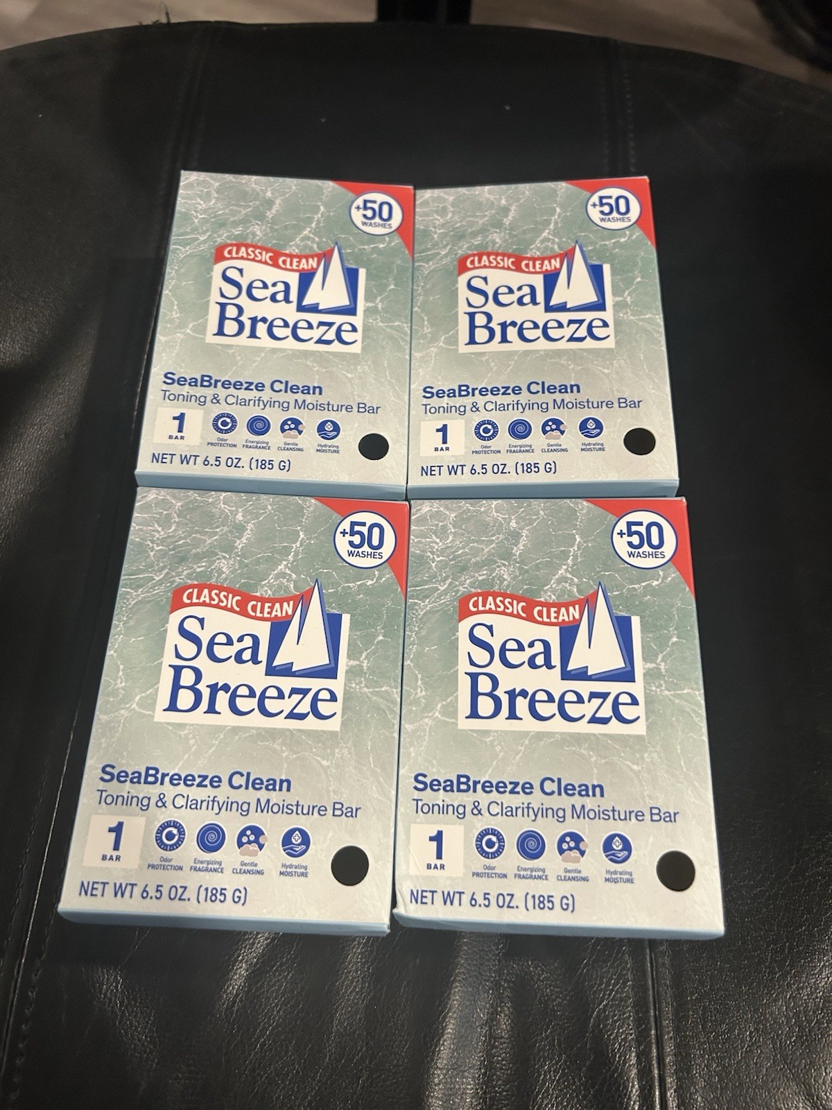 4 New SEA BREEZE CLASSIC CLEAN TONING & CLARIFYING MOISTURE BAR SOAP, 50+ Washes