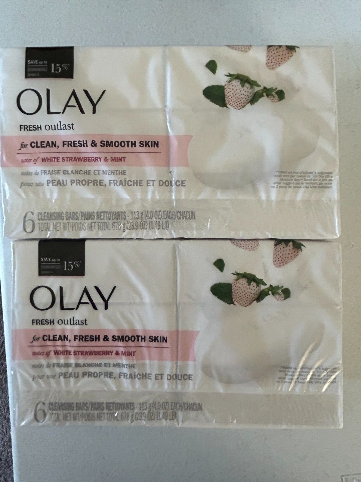 Olay Fresh Outlast Beauty Bar White Strawberry & Mint – 12 Bars Total