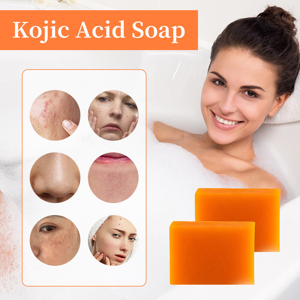 1-5X Kojic Acid Soap Dark Spot Whitening Turmeric Soap Skin Bleaching Lightening
