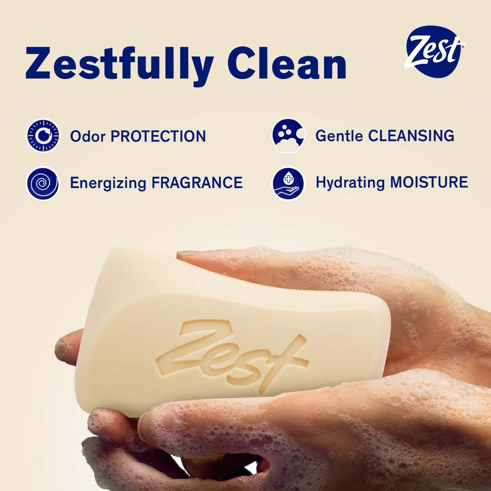 Zest Cocoa Butter Shea Bar Soap 4oz Moisturizing Body Soap Free Scented 8 Pack