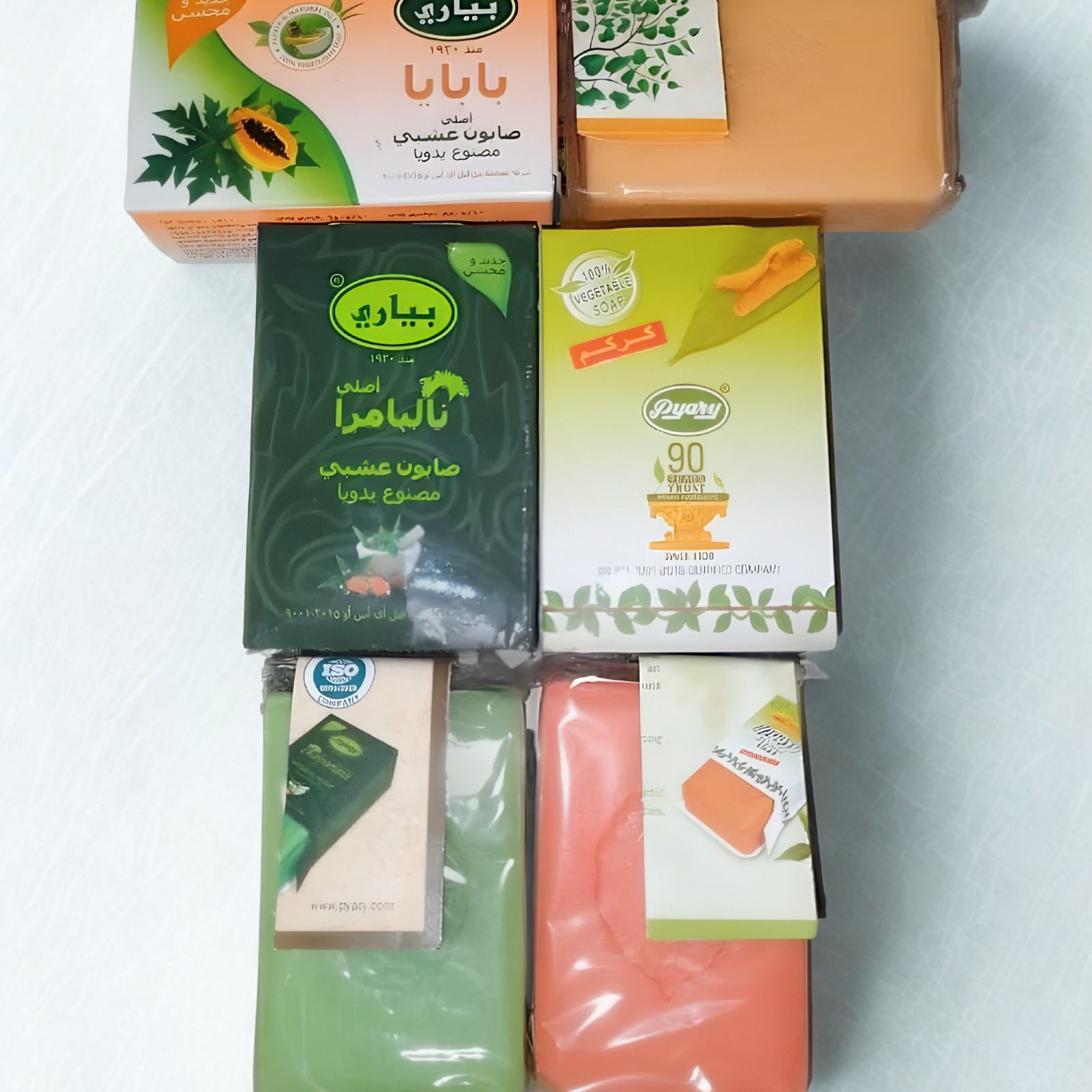 Pyary Herbal Beauty Soap Set of 3 – Turmeric, Nalpamara & Papaya Ayurvedic Bars