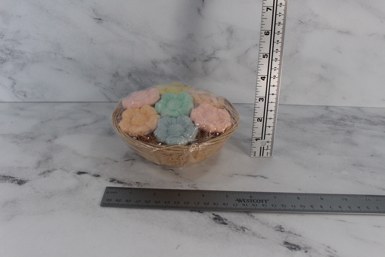 Vintage Delagar Flower Basket Perfumed Guest Soaps