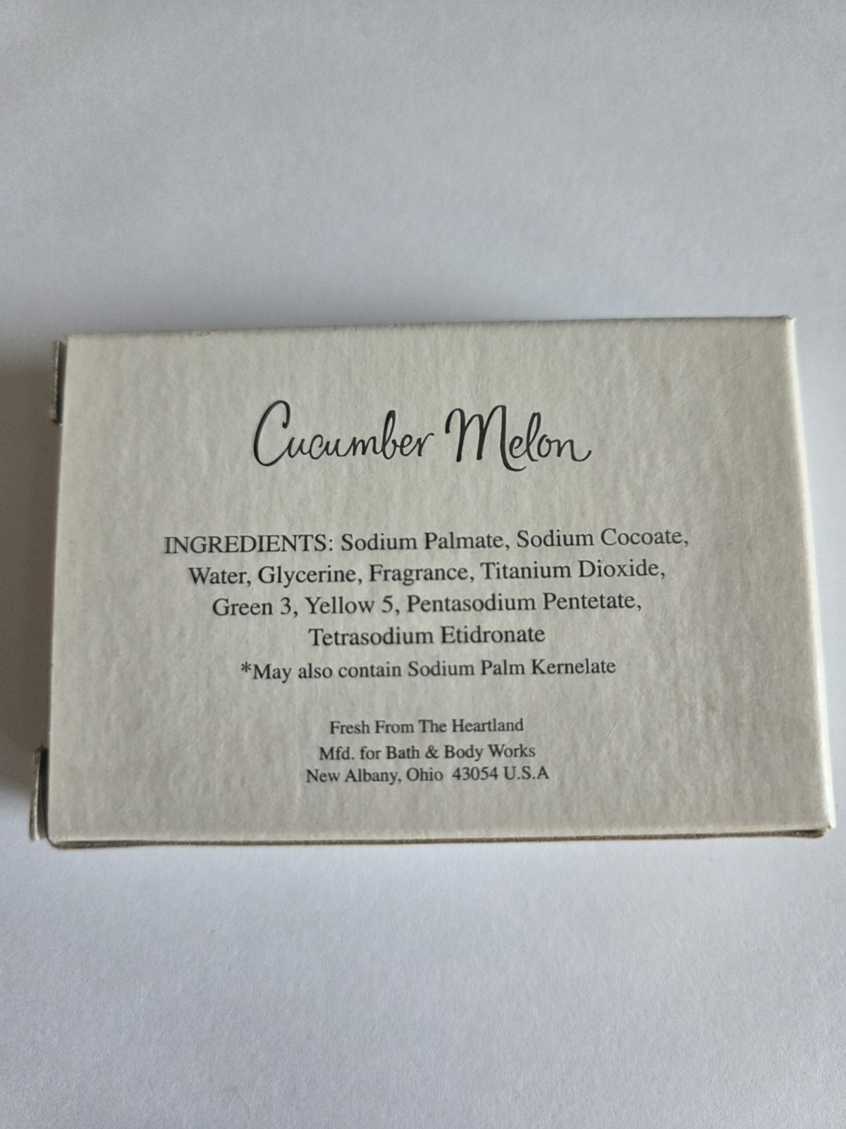 Bath And Body Works Cucumber Melon Moisture-Rich Cleansing Bar 1.5oz