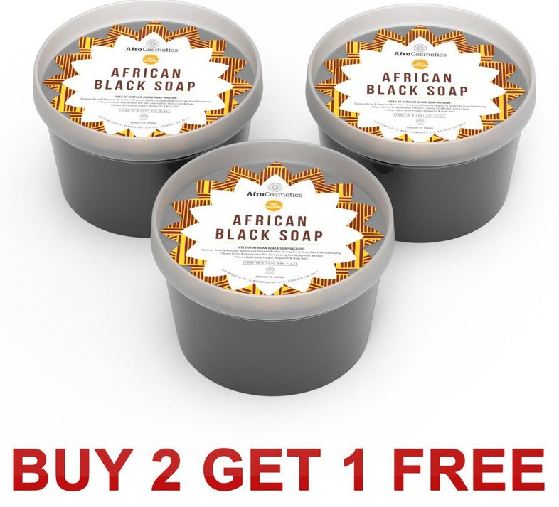 Pure Organic Raw African Black Soap Paste For Body and Face BUY 2 GET 1 FREE