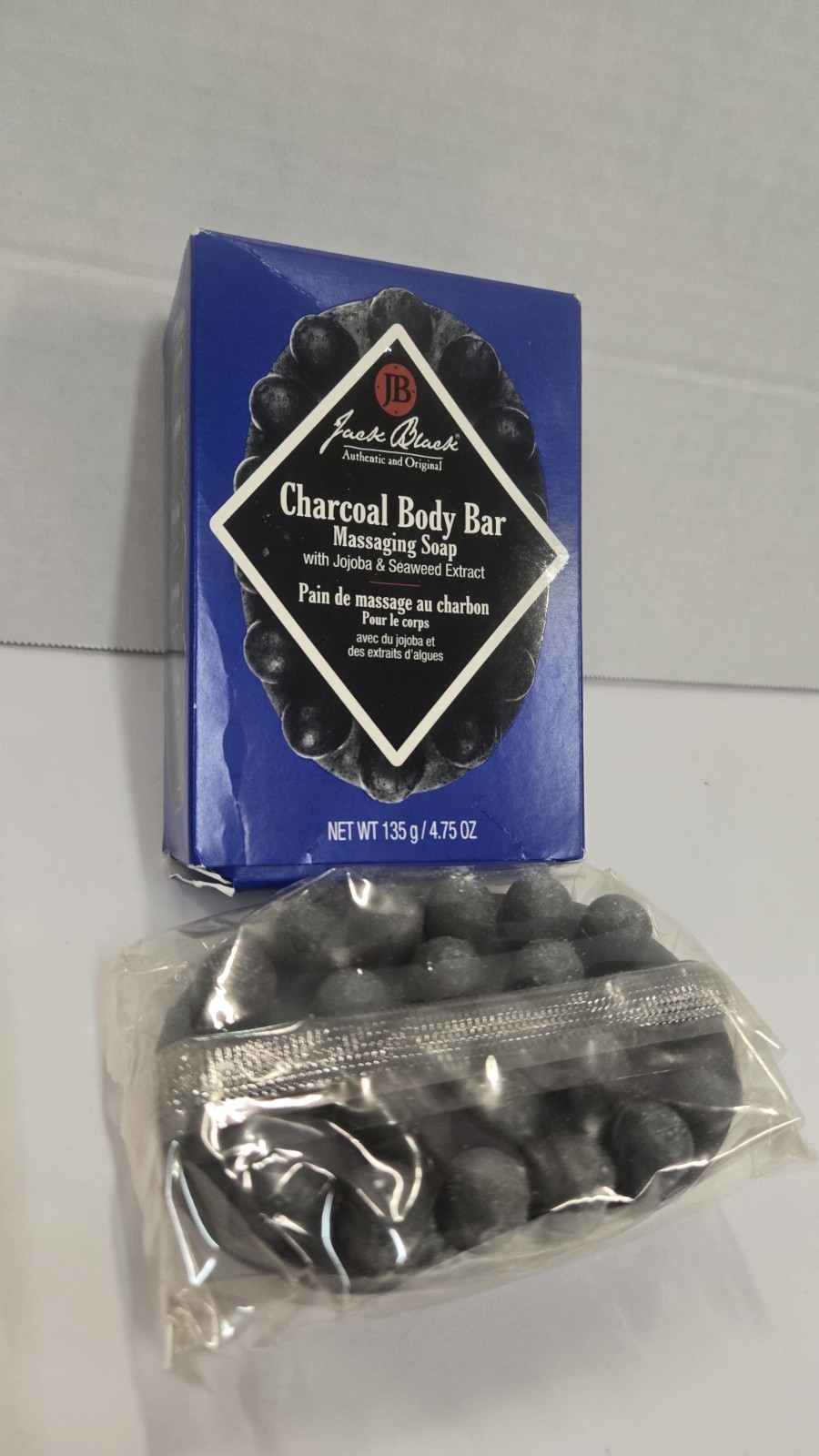 Jack Black Charcoal Body Bar Massaging Soap 4.75 oz / 135g – Brand New Sealed