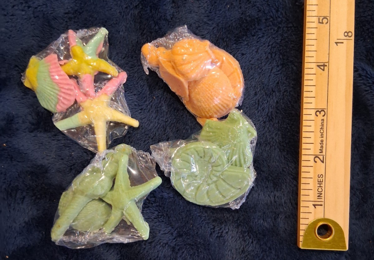 Lot of Ocean Sea Life Goats Milk Soap Molded Shells Seahorse Shrink Wrapped