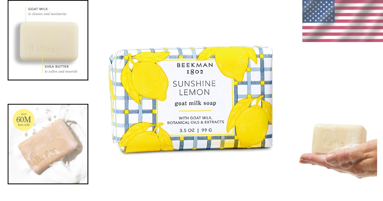 Nourishing Goat Milk Soap Bar for Sensitive Skin – 3.5 oz Sunshine Lemon