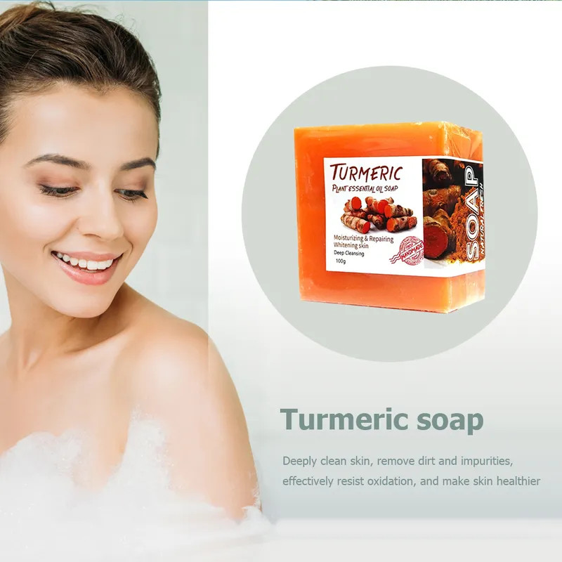 Tumeric Soap Skin Whitening Dark Spots lightening Acne Brightening Turmeric New