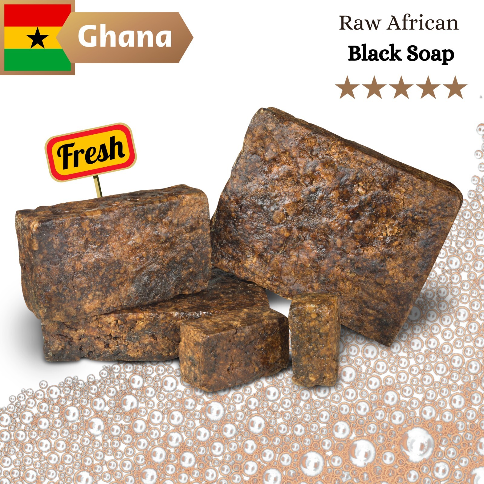 Raw African Black Soap Fresh Premium Quality Unrefined From Ghana Wholesale Bulk
