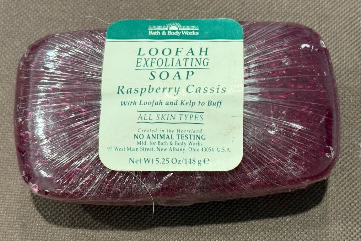 Bath and Body Work Raspberry Cassis Exfoliating Bar Soap 5.25 Oz -All Skin Types