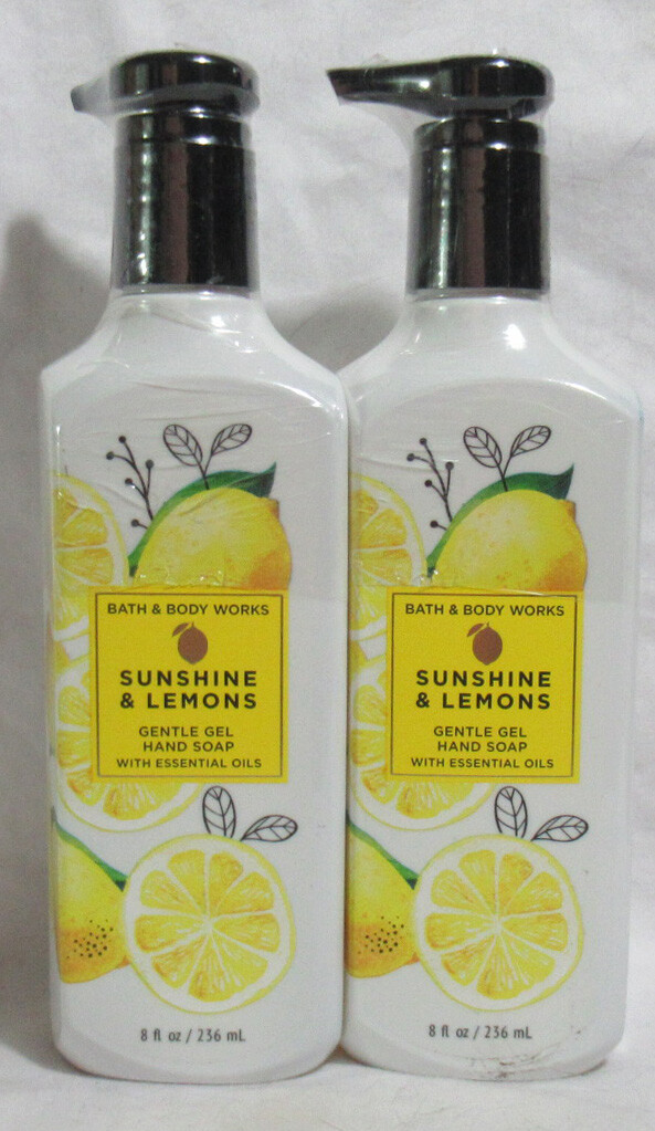Bath & Body Works Gentle Gel Hand Soap w/ essential oils Lot 2 SUNSHINE & LEMONS