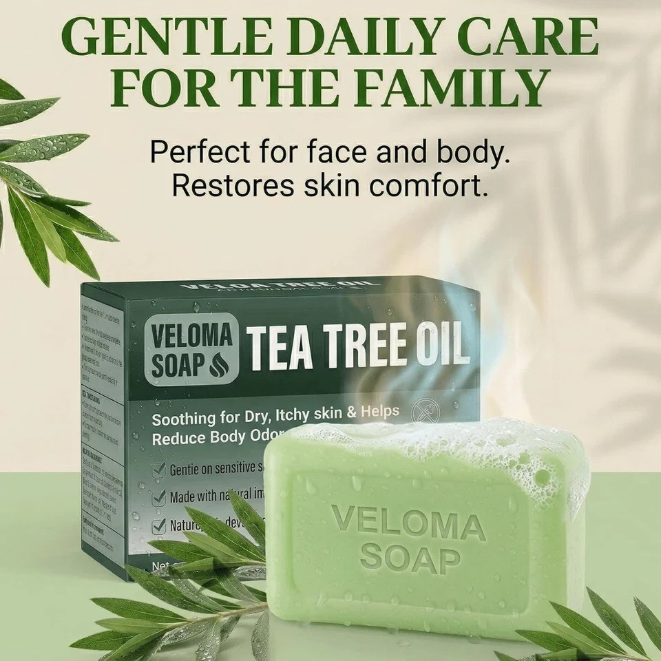 Veloma Antifungal Soap,Veloma Soap,Soothing Tea Tree & Eucalyptus, Deep Pore Cle