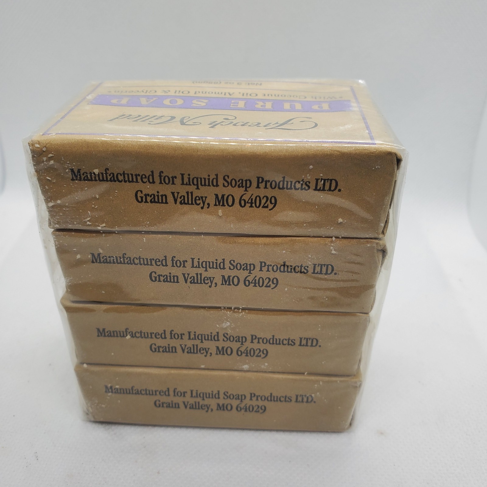 French Milled Pure Bar Soap Lot of 4 Coconut Almond Oil Glycerin Bath Body 85g