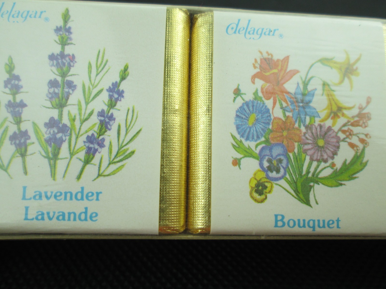 English Bath Cubes Delagar Made in England Set of 6 Floral Scents 9 oz. 250g NOS