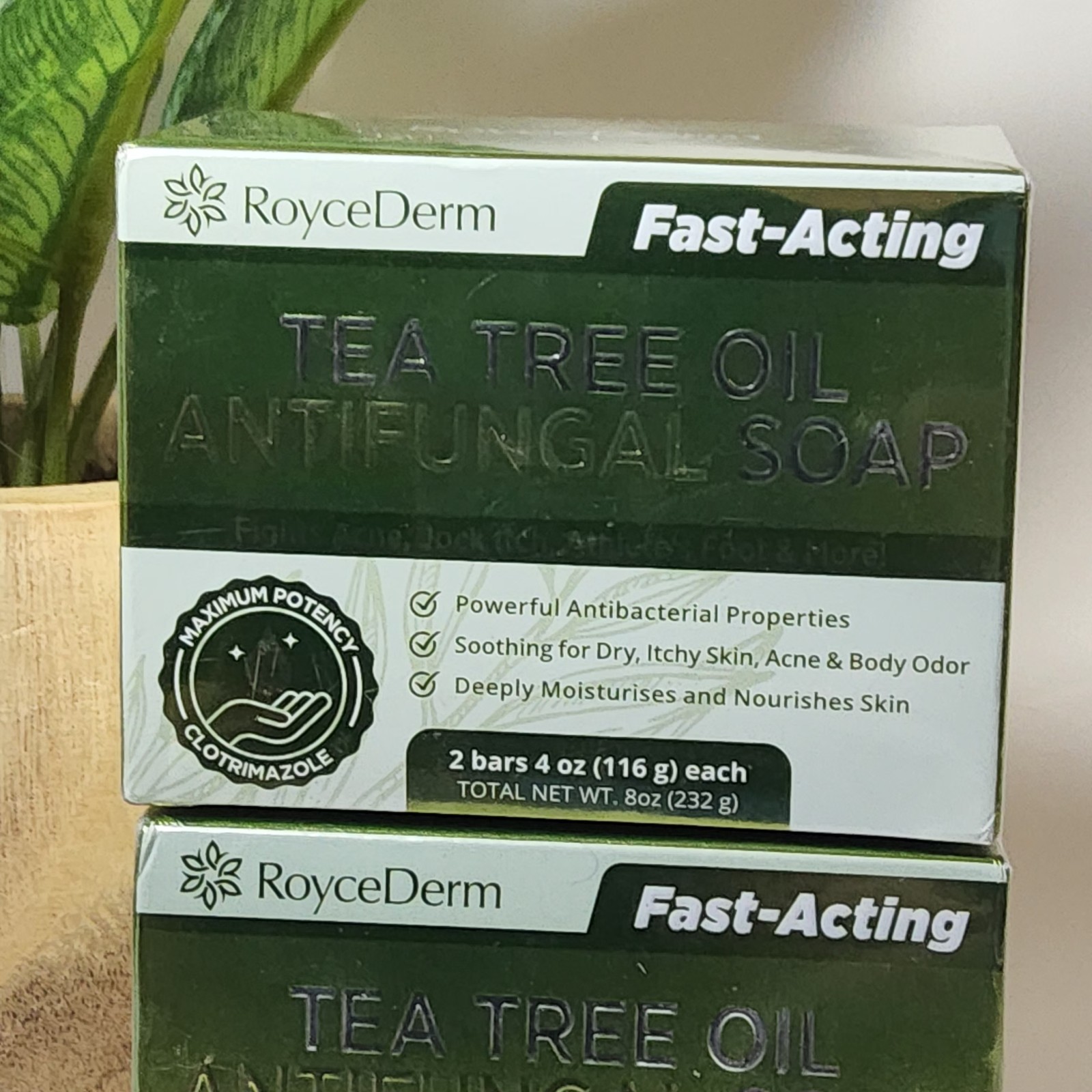 4 Bars – Roycederm Tea Tree Oil Antifungal Soap – 4 oz EACH Bar – Exp 12/2027