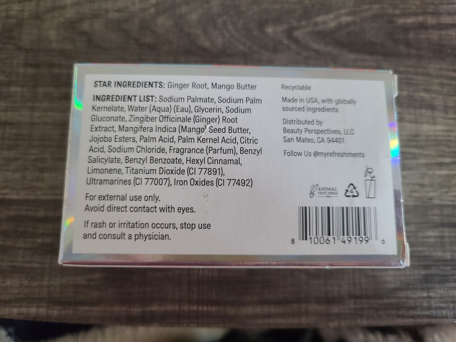 Refreshments Brilliant Body Bar • Ginger Splash • 5 Oz