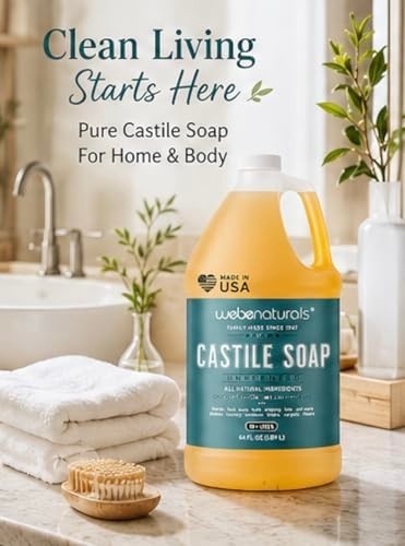 Pure Castile Soap Liquid Organic, Certified Palm 64 Fl Oz (Pack of 1) Unscented