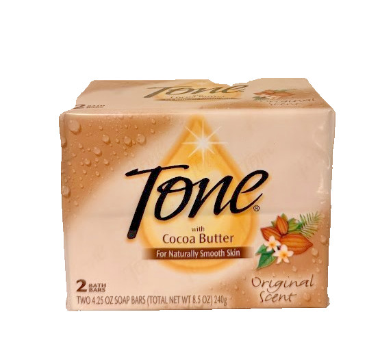 TONE With Cocoa Butter Original Scent 2 Bath Bars 4.25 oz Each