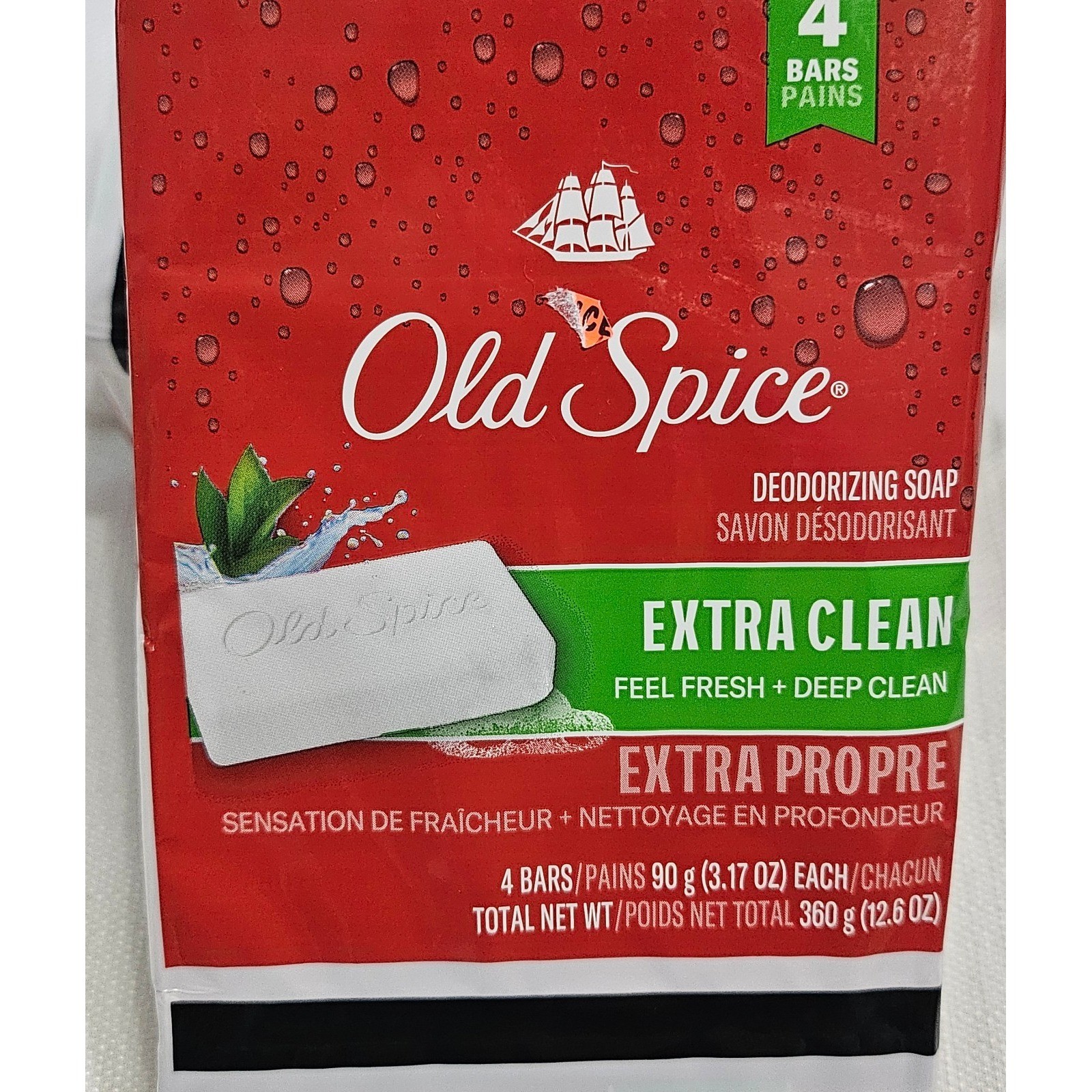 3 Packs – Old Spice Deodorizing Soap Extra Clean Feel Fresh 4 Bars 12.6 oz