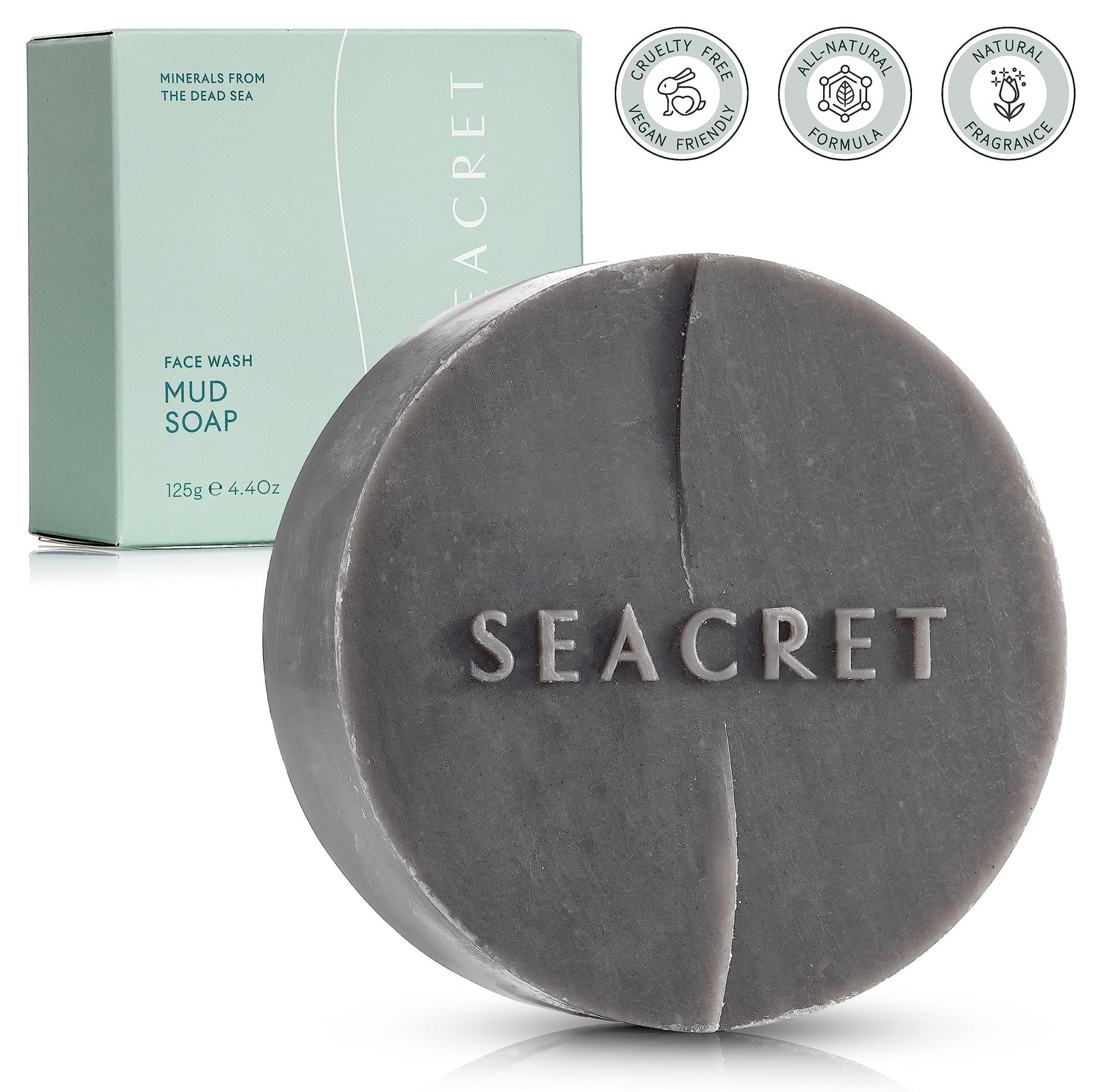 SEACRET Dead Sea Mud Soap Bar – Deep Pore Purifying & Refining Facial Cleanse…