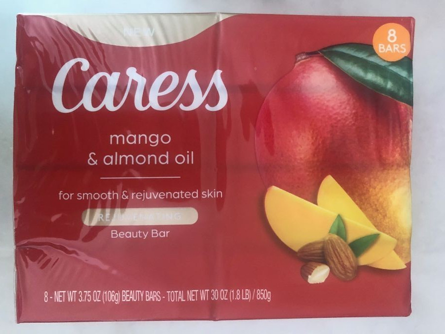 8 Bars Caress Soap Mango & Almond Oil REJUVENATING Beauty Bars 3.75oz