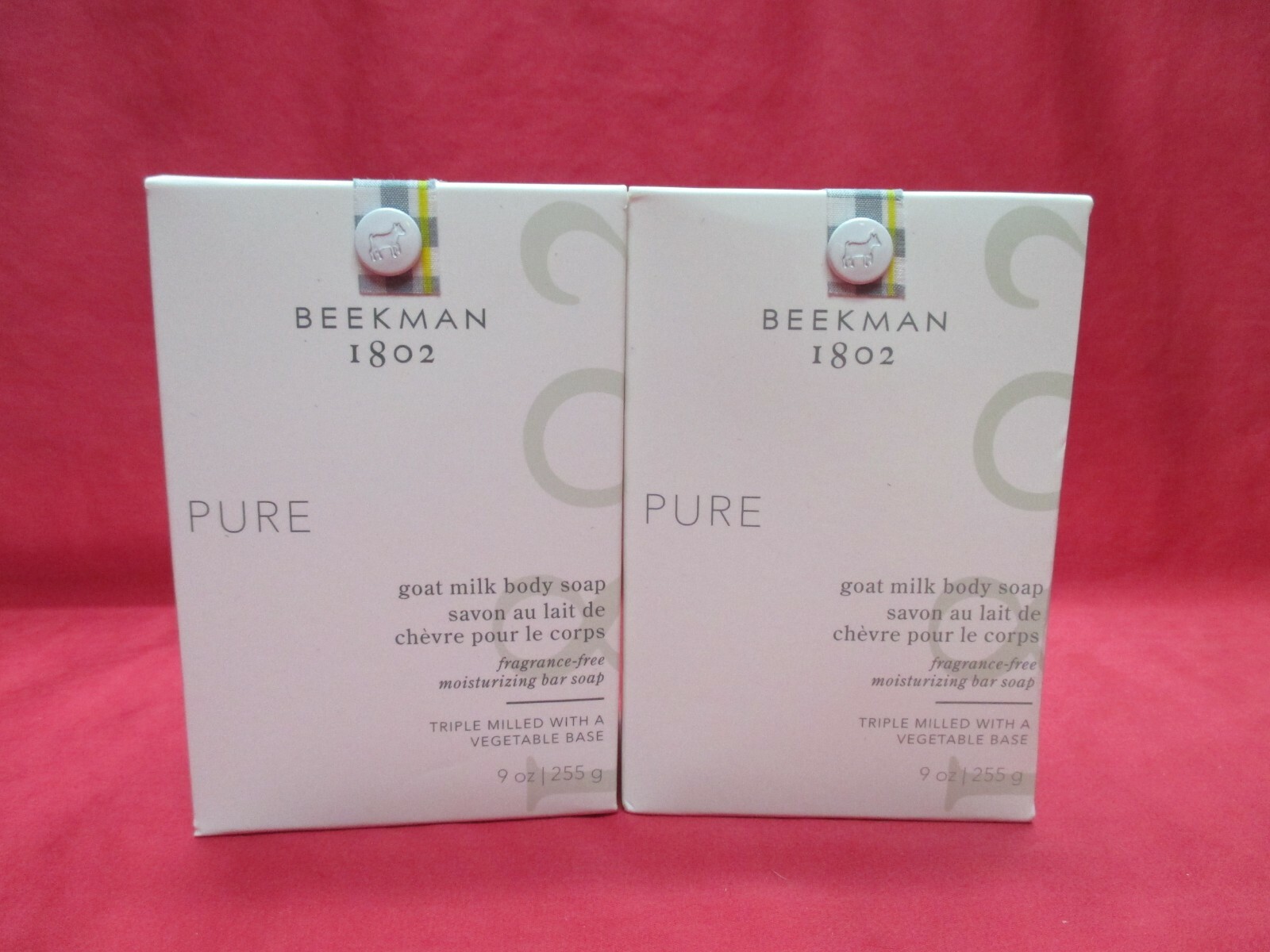 Beekman 1802 Pure Goat Milk Body Soap ~ Fragrance Free ~ 255g/9oz ~ LOTof2 ~ NEW