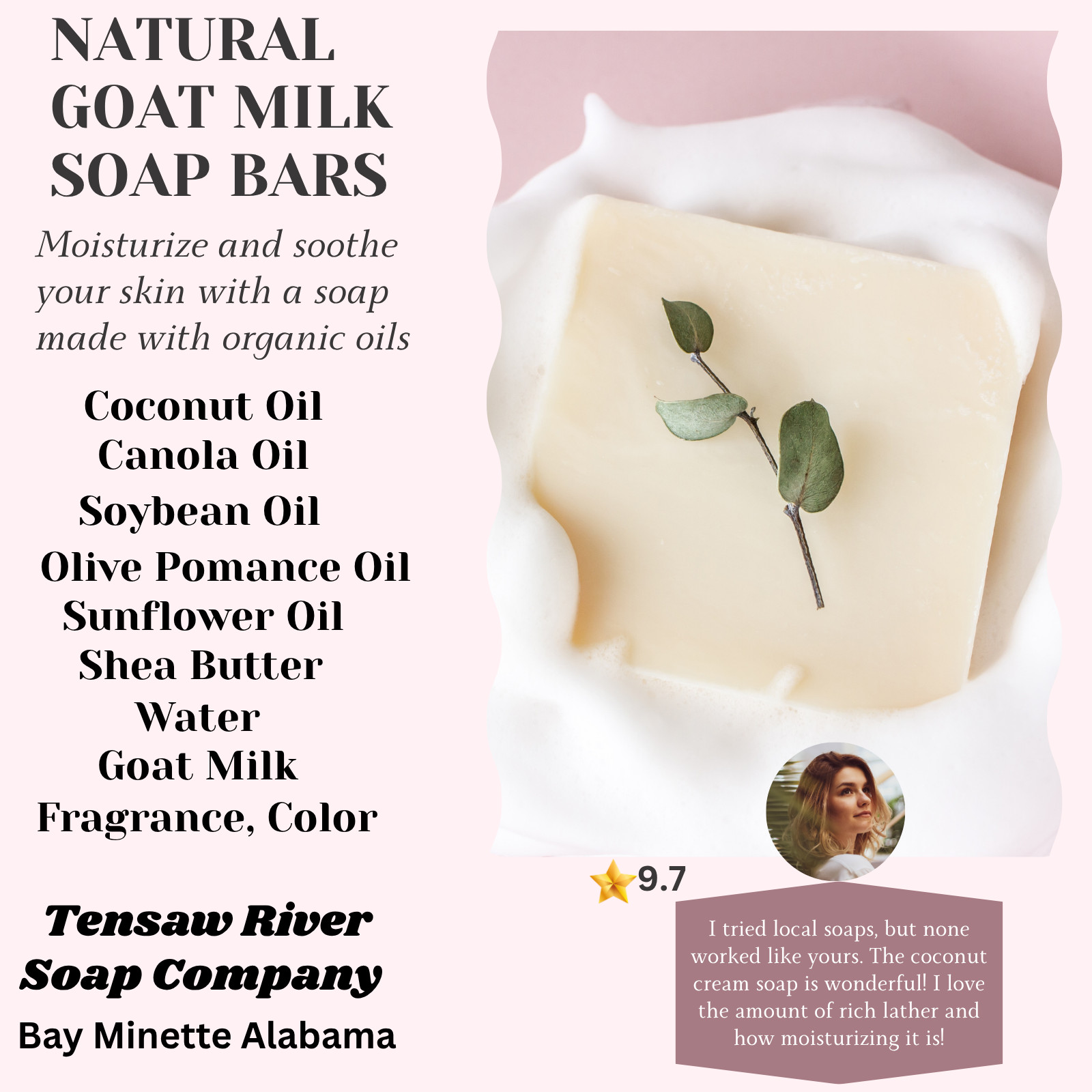 Goat Milk Soap 3 bar Bundle- Lavender Scent- Big 5 oz Bars- Natural-Moisturizing