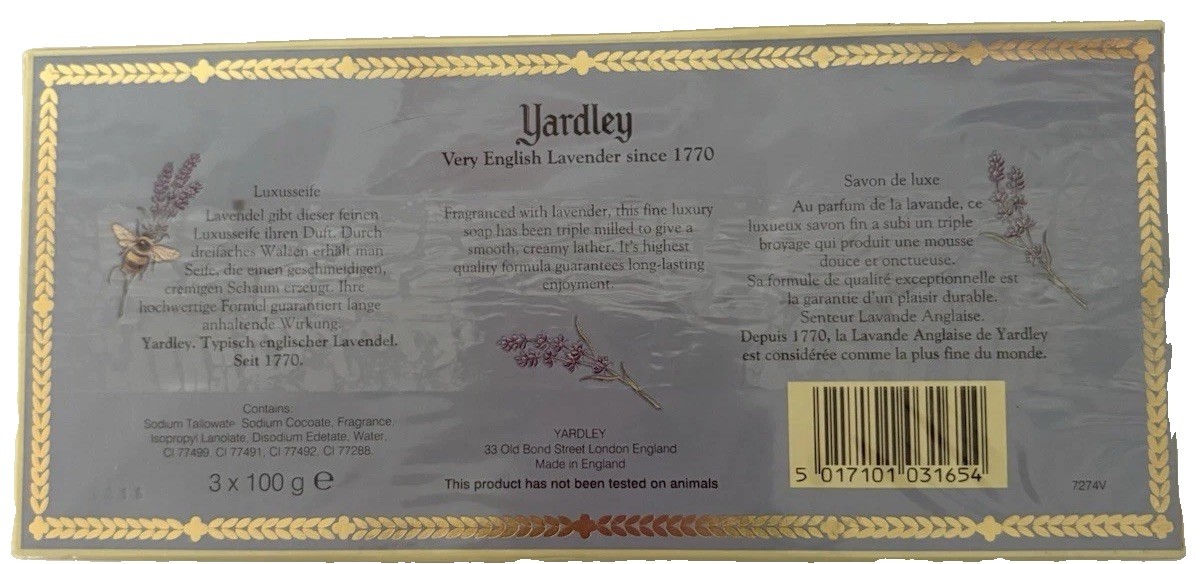 Vintage Yardley of London English Lavender Perfumed 3 Bar Boxed Set – NEW!