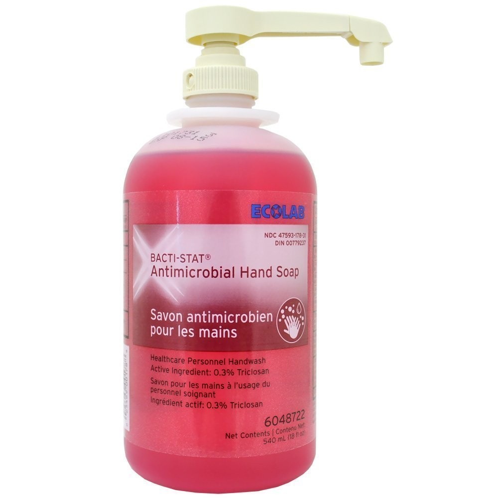 Ecolab Antimicrobial Soap Medi-Stat – Gentle Hand & Face Cleanser, 18 Fl Oz
