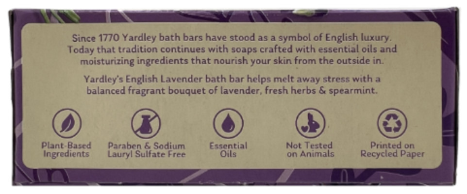 Yardley English Lavender Bar Soap 4Oz (2Pack)