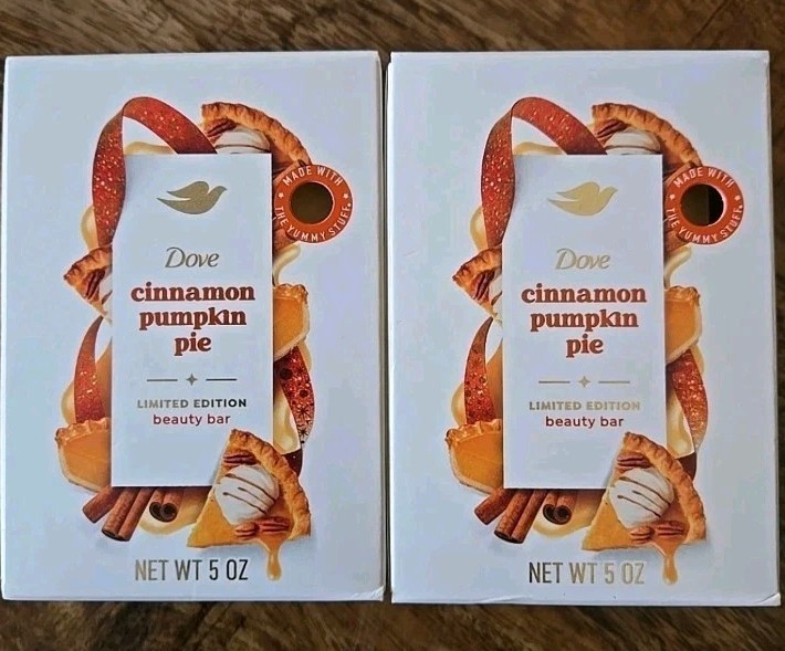2 Pack Dove Limited Edition Cinnamon Pumpkin Pie Beauty Bar Soap 5 OZ EA