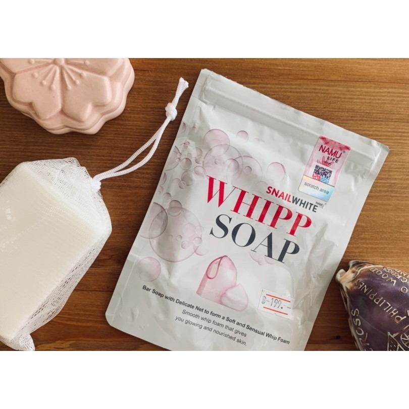 4x Snail White Whipp Soap Bar Foam with Delicate Softening White Namu Life 100g