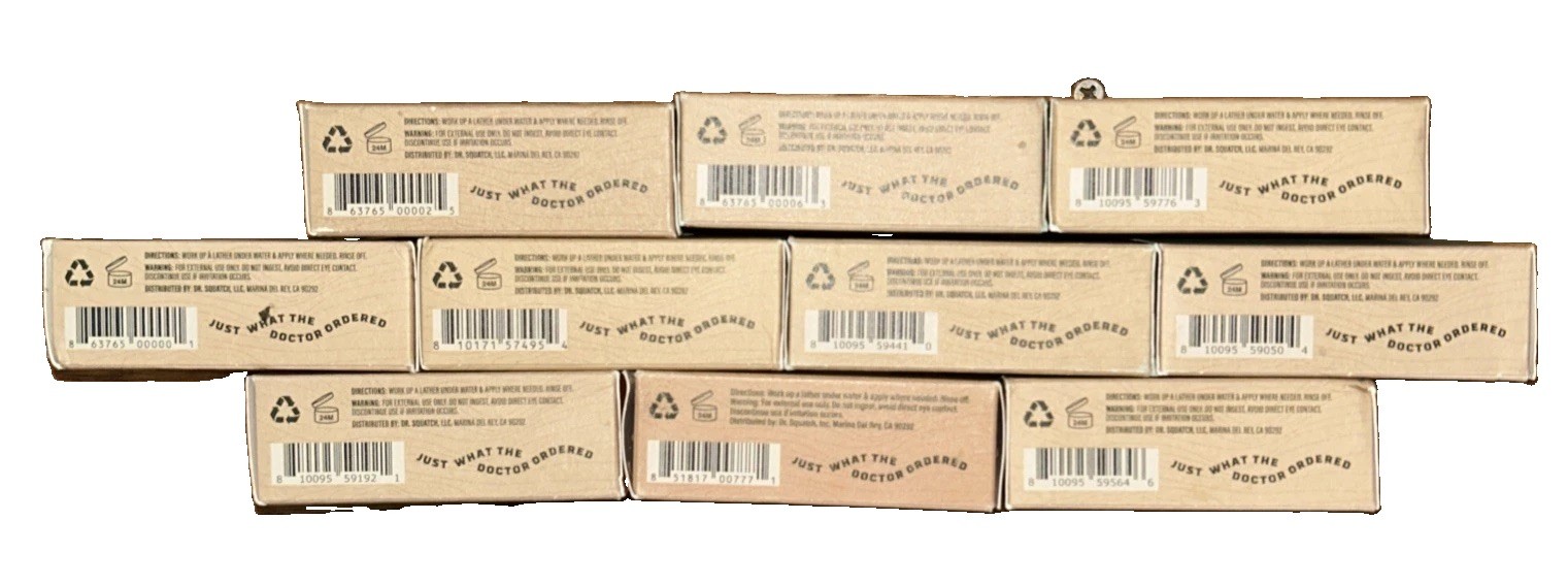 Lot Of 10 Dr. Squatch Mixed Soap Bars **Free Shipping**See Description**
