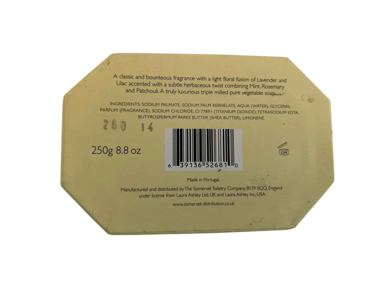 Laura Ashley Womens “Vintage Taffeta” 8.8oz Triple Milled Pure Vegetable Soap