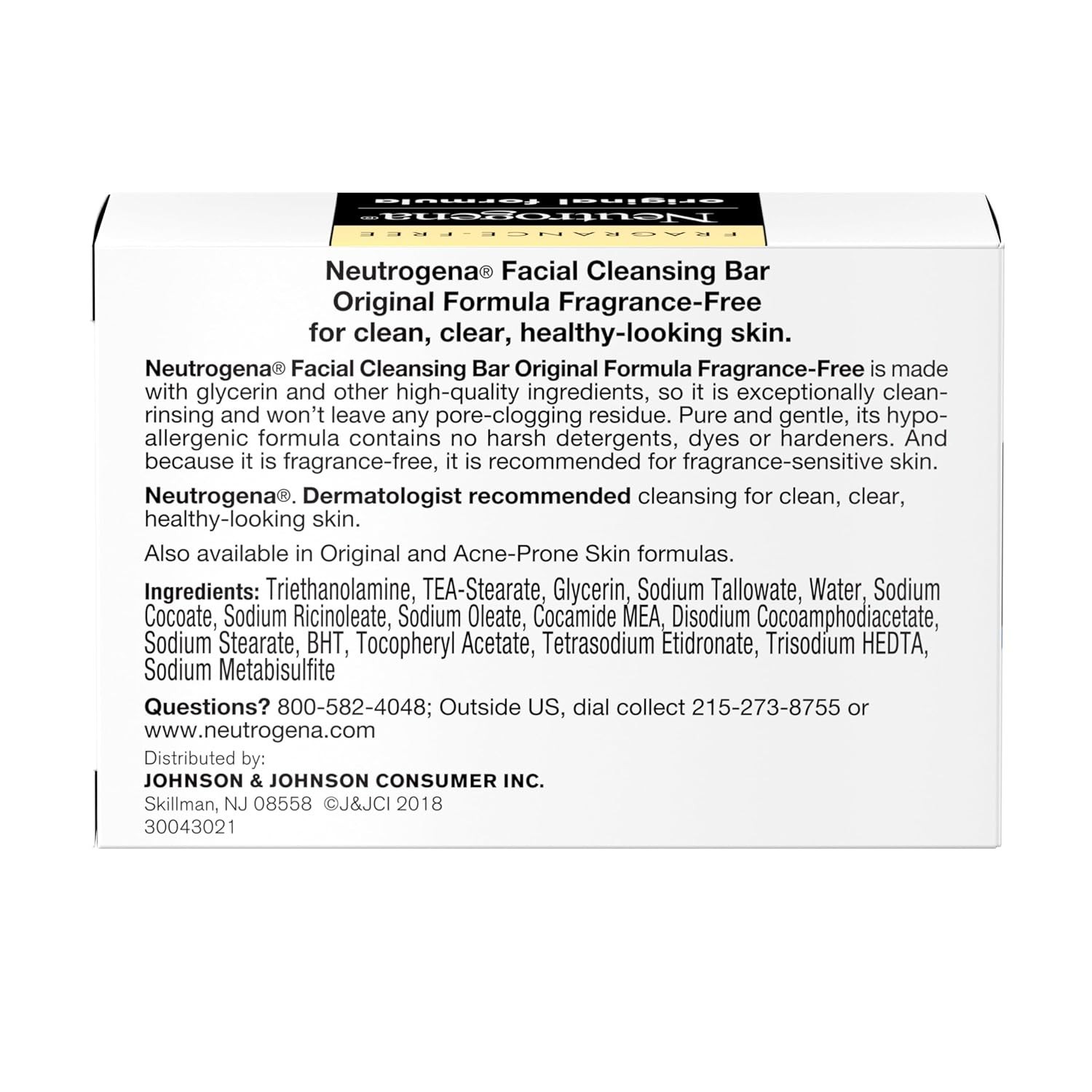 Daily Use Neutrogena Facial Cleansing Bar – 3.5 oz Hypoallergenic for Clear Skin