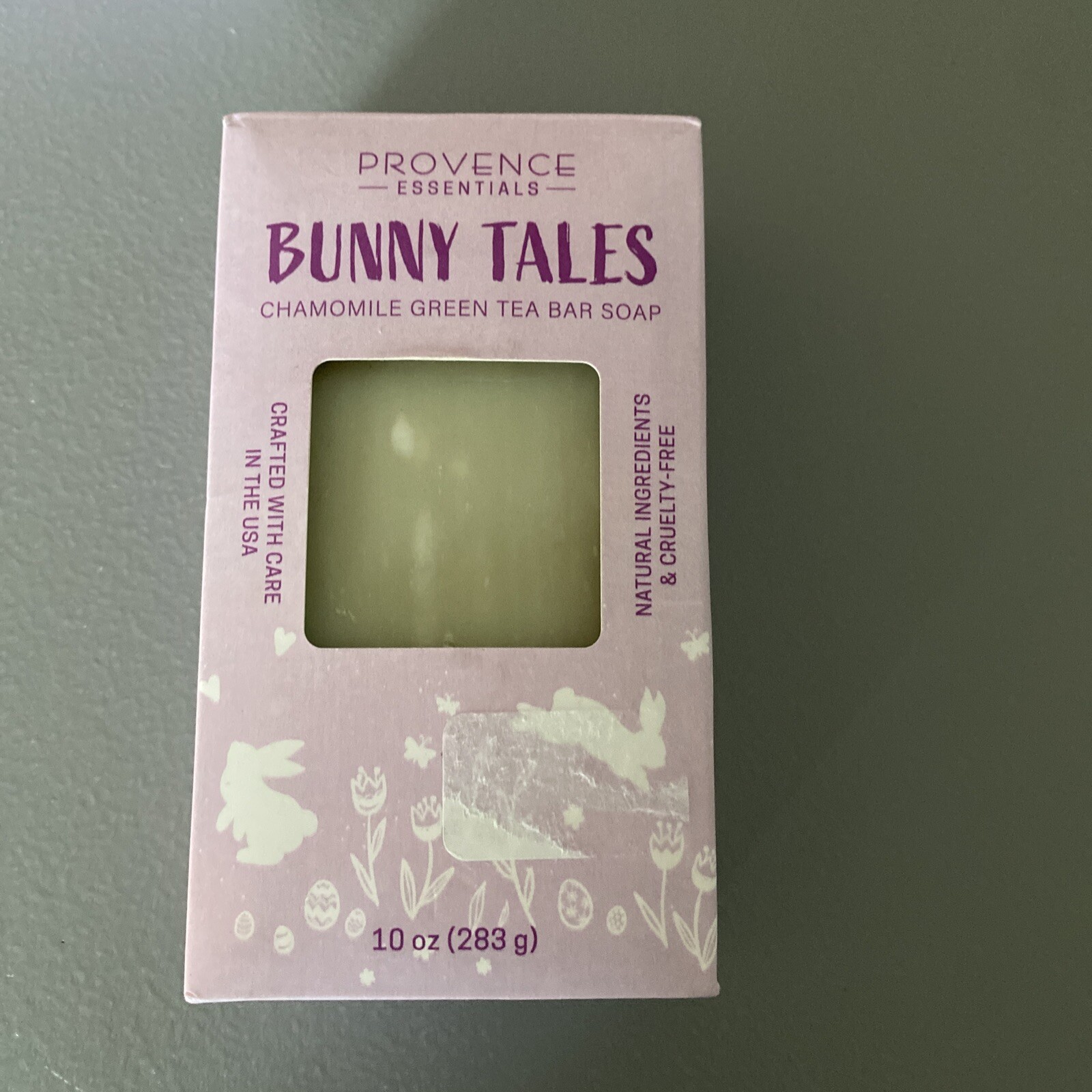 Easter Bunny Soap Bar 10oz Chamomile Green Tea USA Handmade Bunny Tails