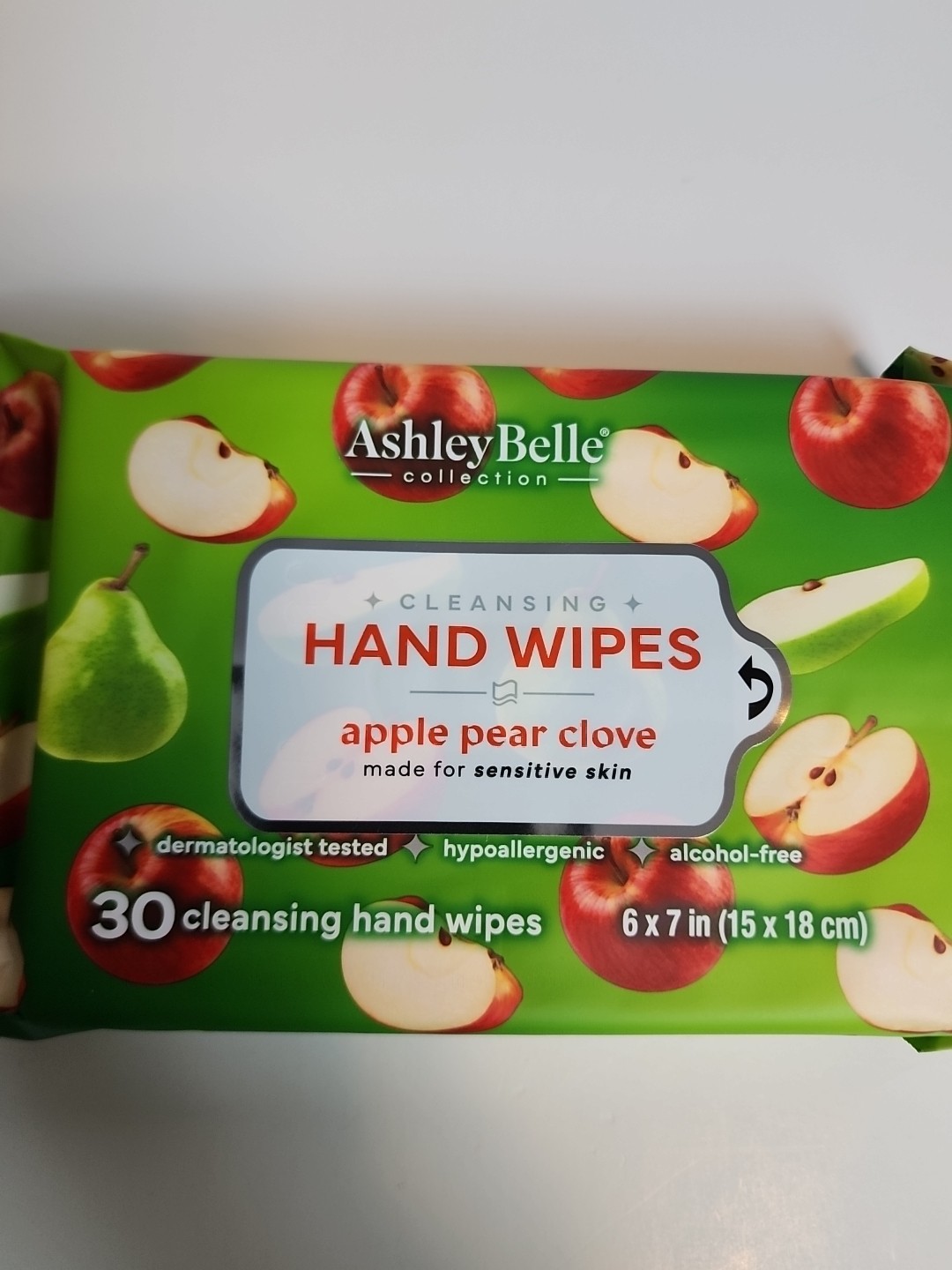 Ashley Belle Hand Wipes Apple Pear Clove 60 Total Lot Of 2 New