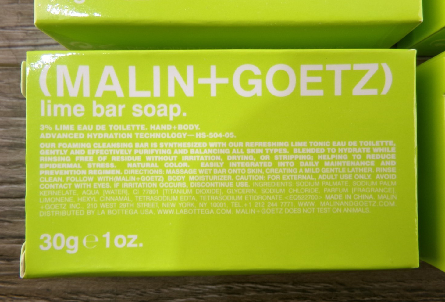 Box of 300 MALIN+GOETZ Lime Bar Soap, 1oz Travel Size Hand & Body Soap, New S7