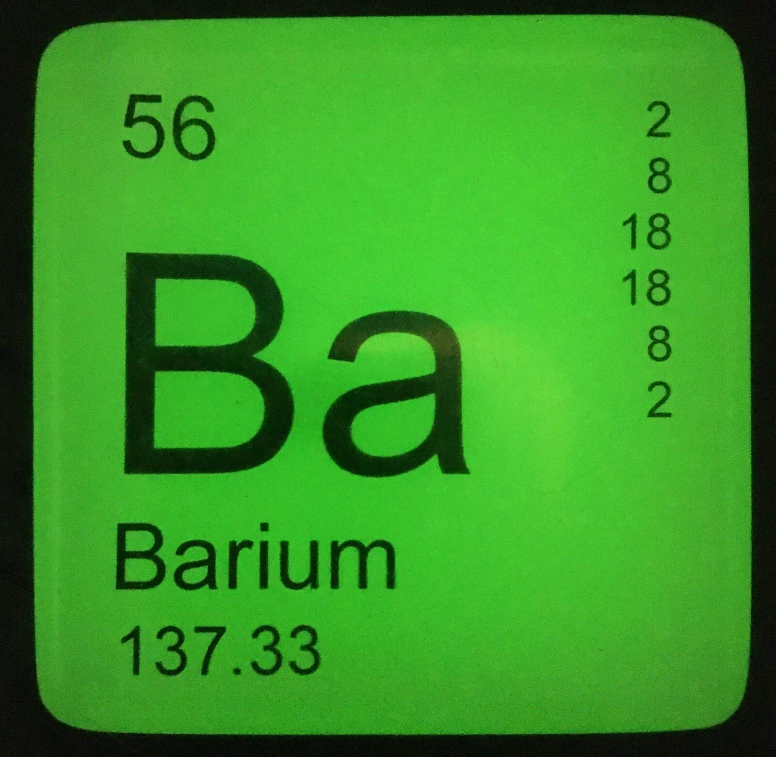 PERIODIC TABLE ELEMENT “Ba” BARIUM NOVELTY GLOW HAND BATH SOAP-4 oz JUST BUBBLY
