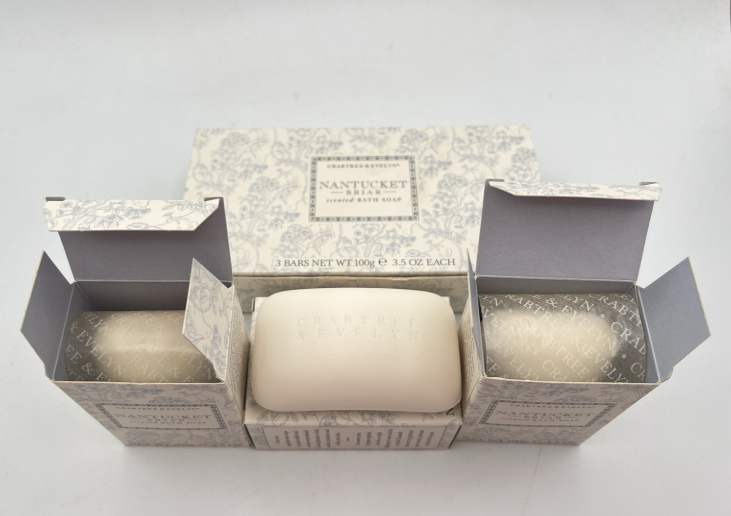 Crabtree Evelyn Nantucket Briar Scented Bath Soap – Set of 3 x 3.5oz Bars NOS
