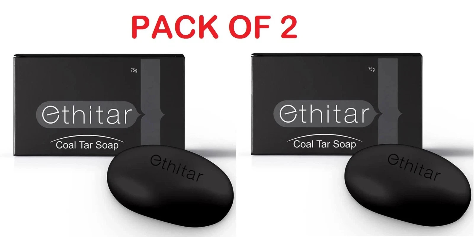 (PACK OF 2) Ethitar Coal Tar Soap (75gm EACH) for Eczema & Psoriasis