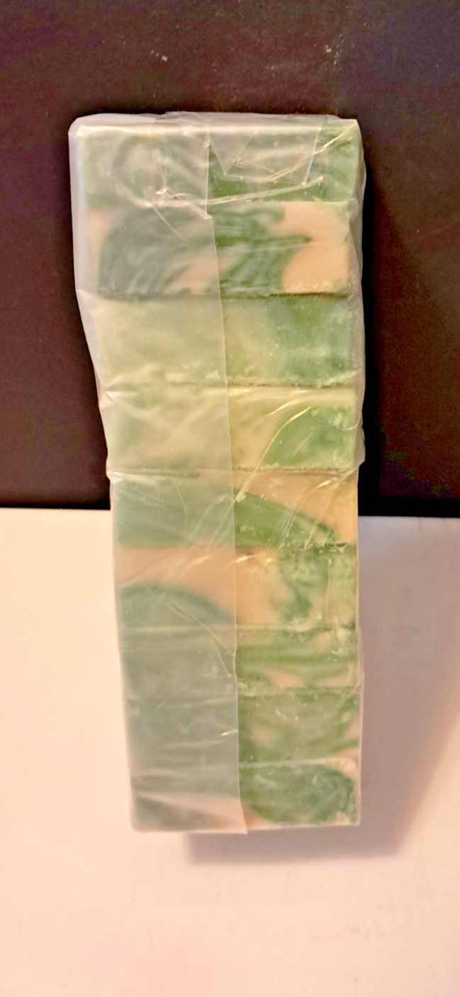 Cucumber Melon Cold Processed handmade soap loaf, 9 precut bars