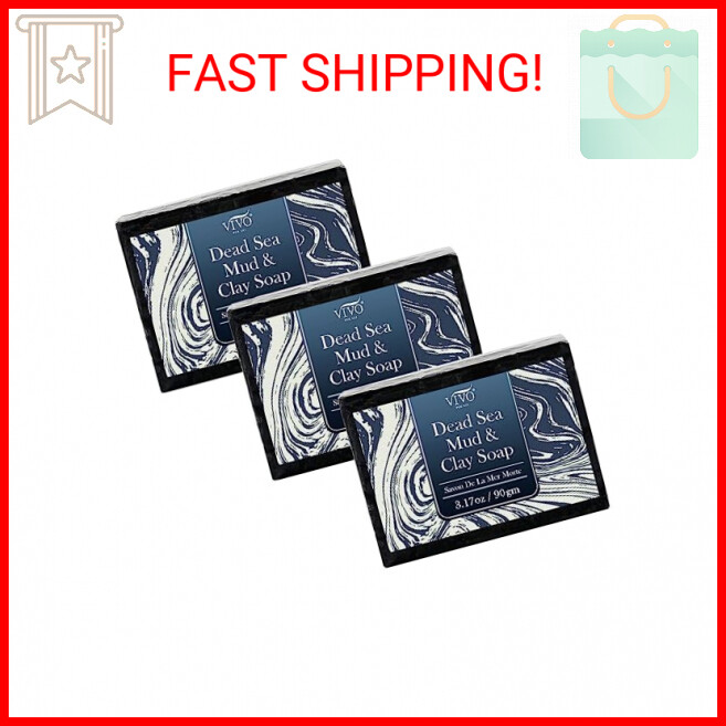 Vivo Per Lei Dead Sea Soap – Dead Sea Mud Soap for Face and Body – Charcoal Soap