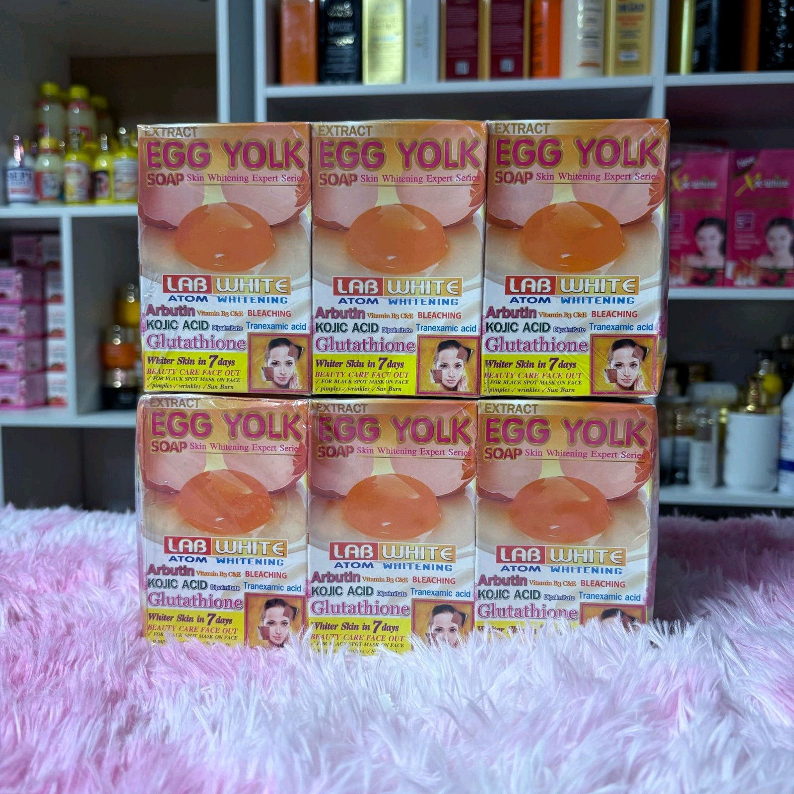 💯 Extract Egg Yolk Soap Face & Body. Lab White Arbutin & Kojic